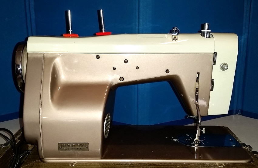 Vintage Japanese Sewing Machine with 1960s Space Age Styling